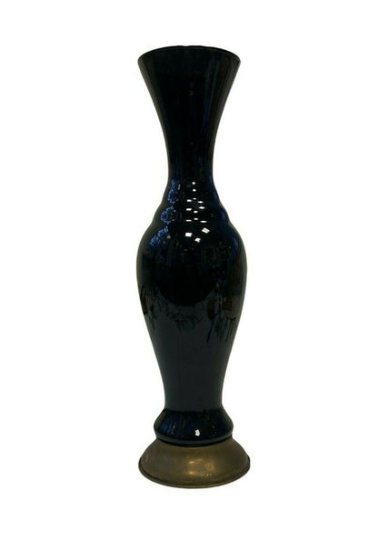 Black ceramic vase