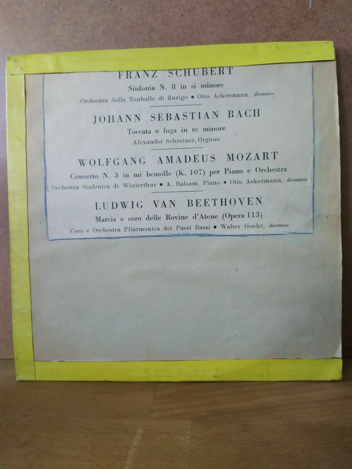 Société des chefs-d'œuvre musicaux – MMS-SPEC-54, Schubert - Bach - Mozart - Beethoven 