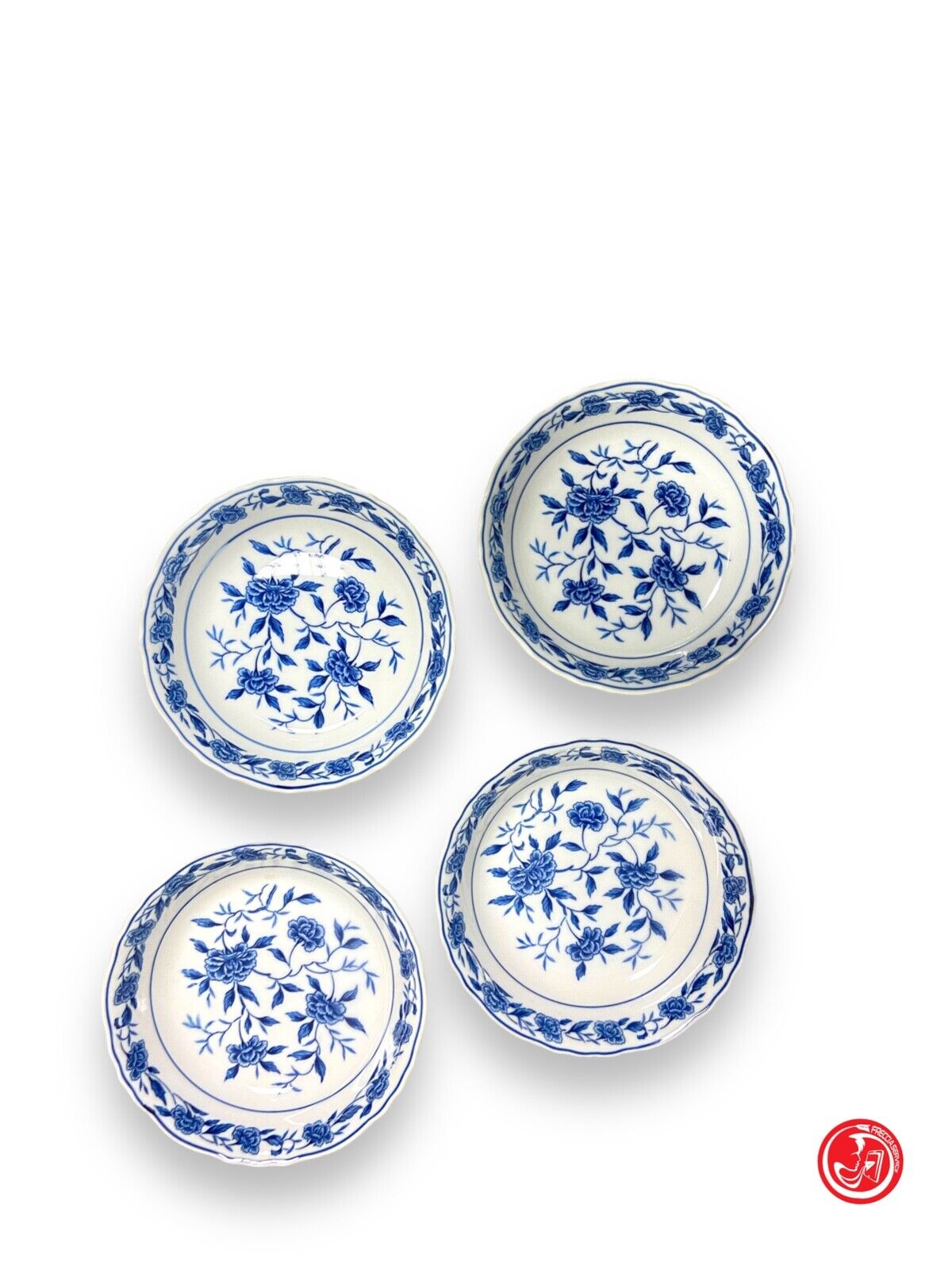 4 Fine China plates - Blue Chatham - Japan