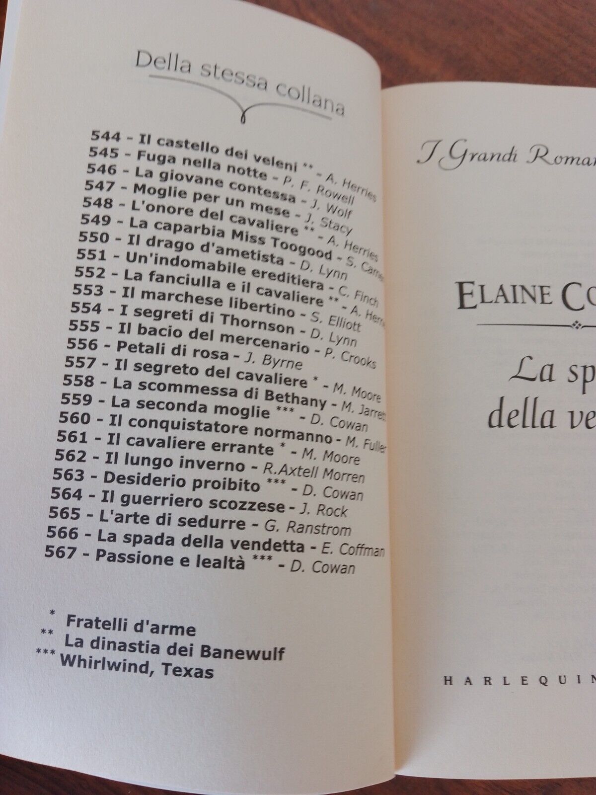 La spada della vendetta - E. Coffman - Harlequin Mondadori - 2006
