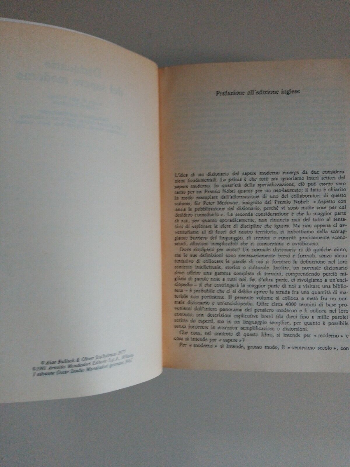 IL DIZIONARIO DEL SAPERE MODERNO - OSCAR MONDADORI - 1981