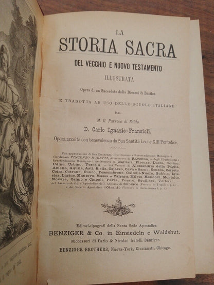 La storia sacra del Vecchio e Nuovo Testamento, Fransioli, Benziger&C., 1868