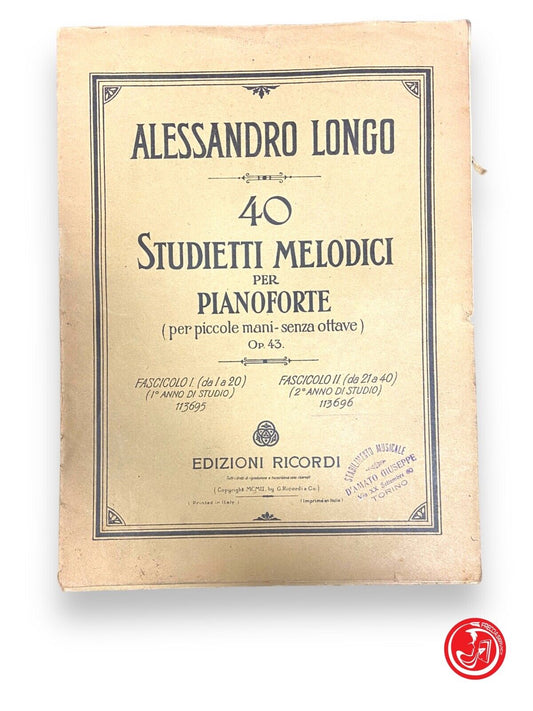 40 études mélodiques pour piano - A. Longo