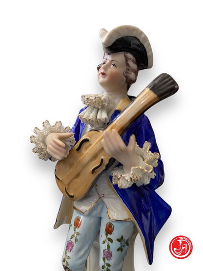 Coppia di musicisti in ceramica Capodimonte