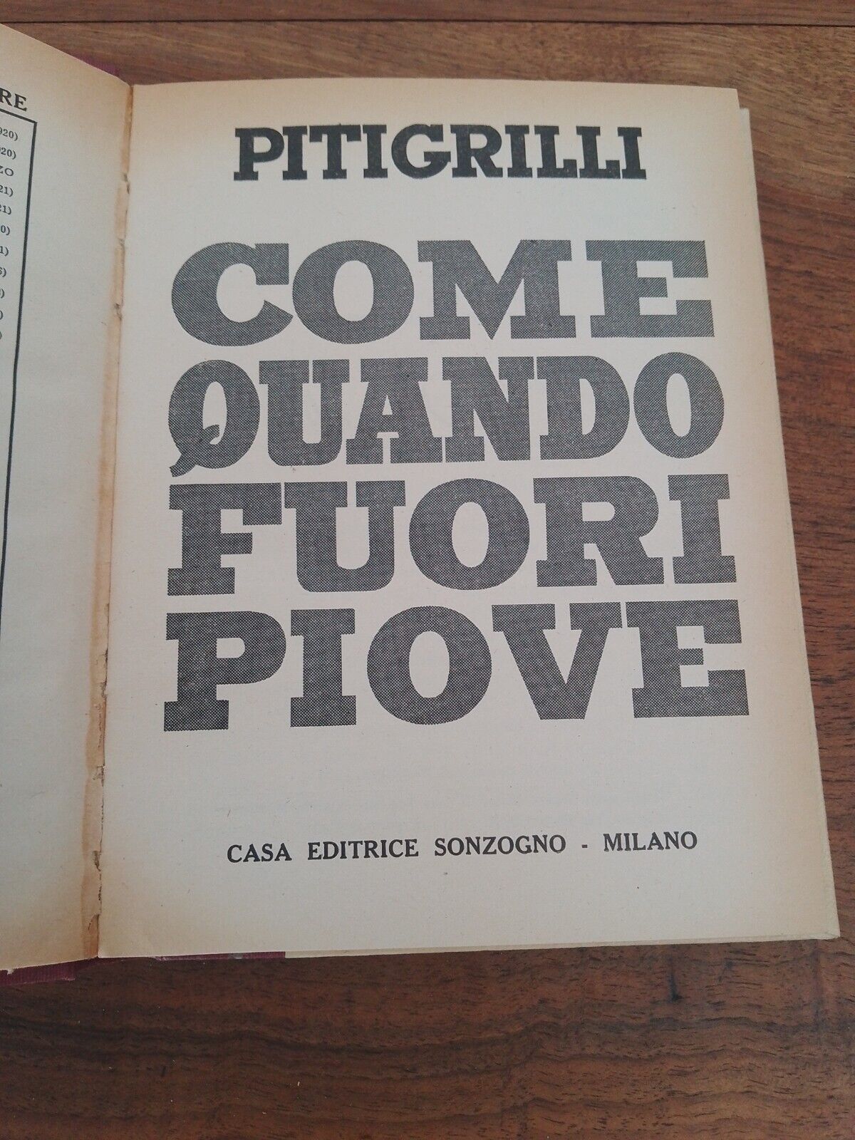 Come quando fuori piove, Pitigrilli, Sonzogno, 1954