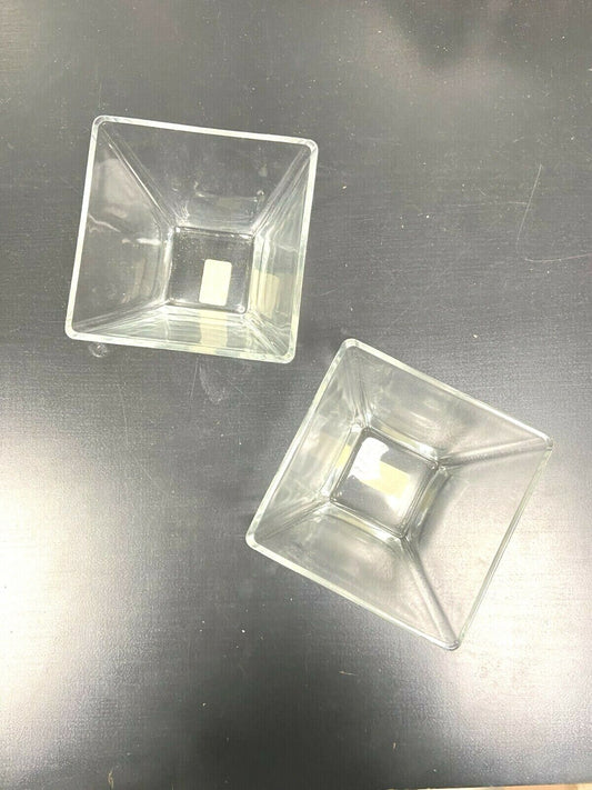 Coppia di ciotole in vetro trasparente