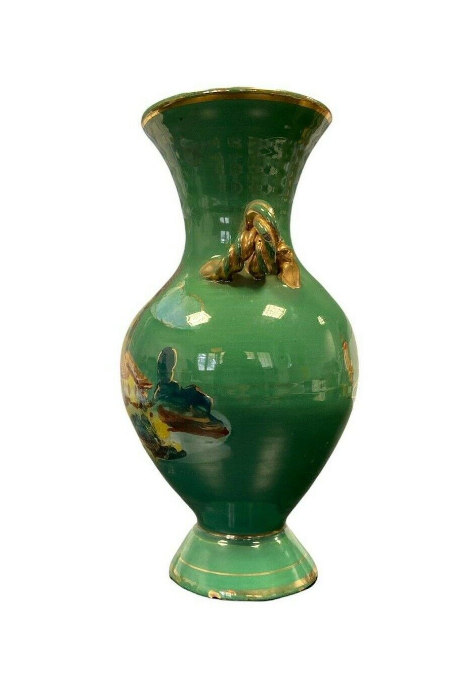 Green ceramic vase