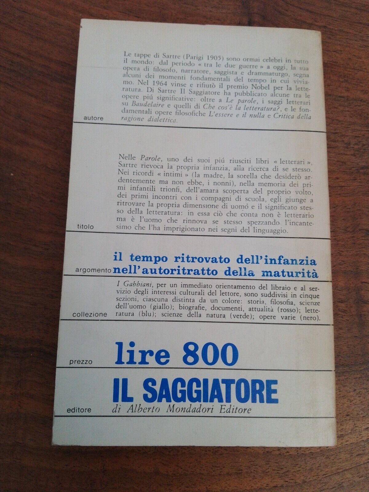LE PAROLE - J. P. SARTRE, IL SAGGIATORE 1968 "I GABBIANI"
