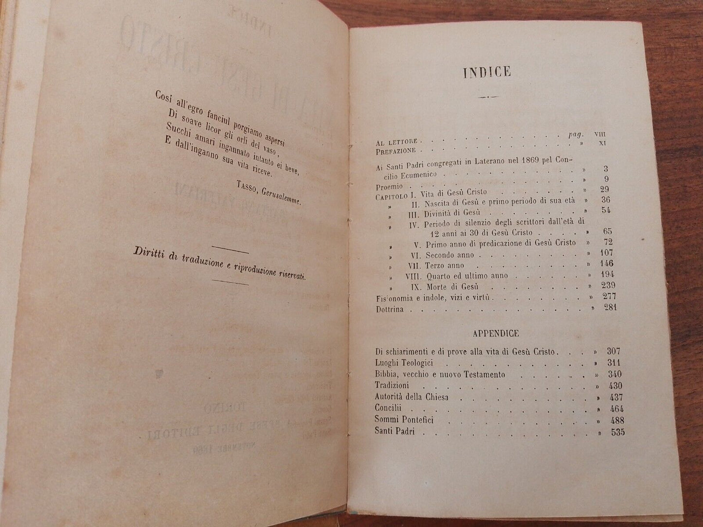 La vita di Gesù Cristo per G. Valerani, 1869 RARO