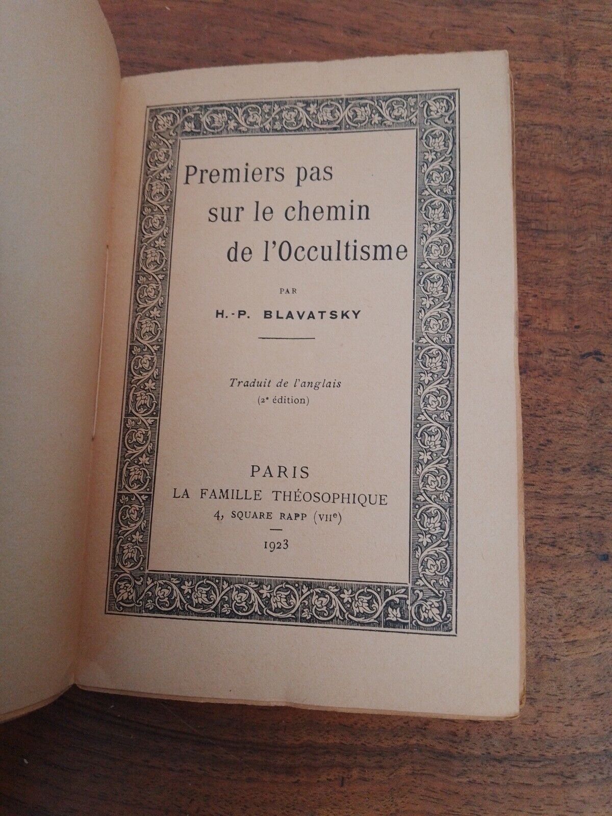 Premiers pas sur le chemin de l'occultisme - Blavatsky - éd. Adyar, 1923 RARE