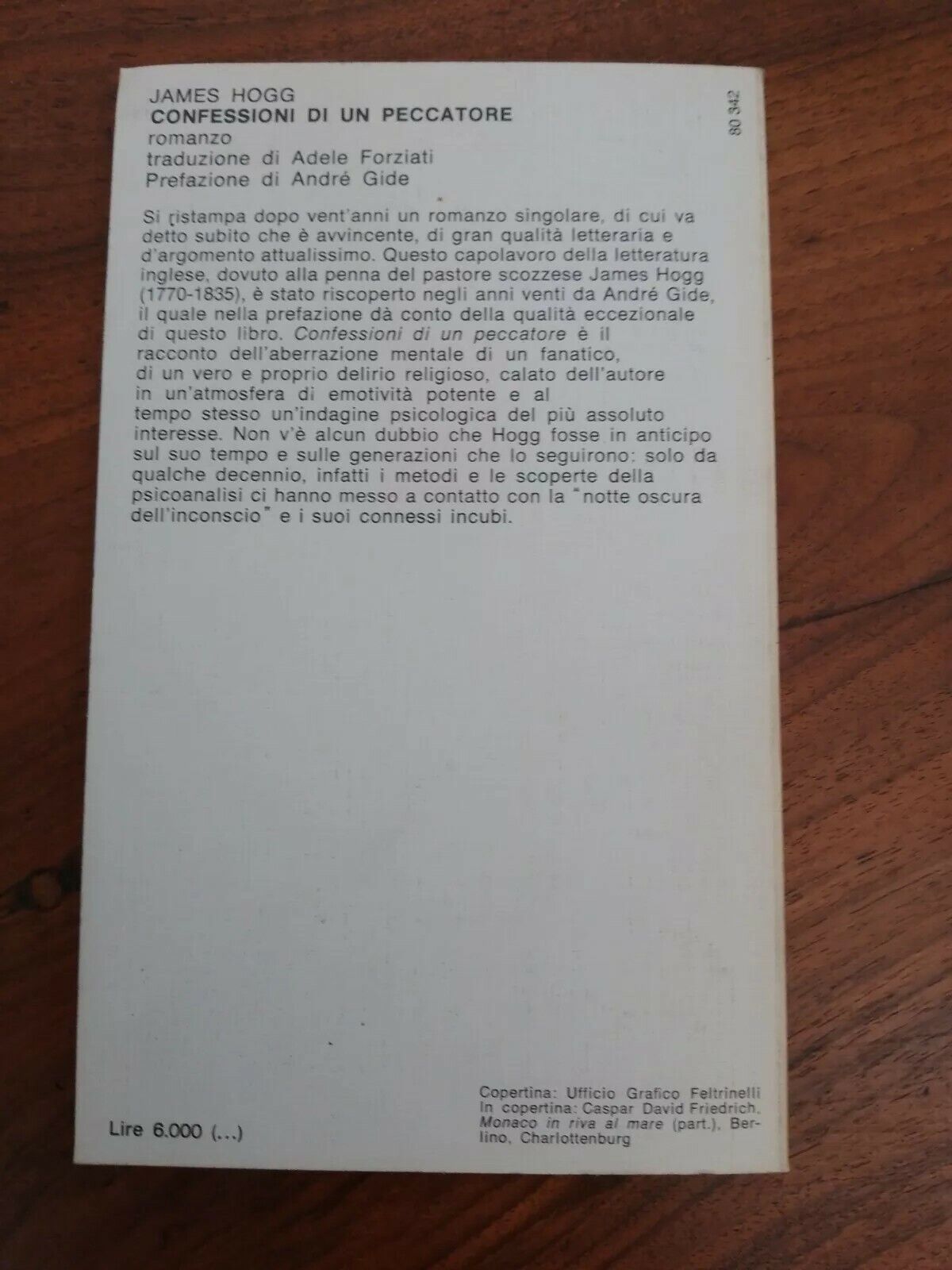 CONFESSIONS D'UN PÉCHEUR, J. HOGG, FELTRINELLI, 1982