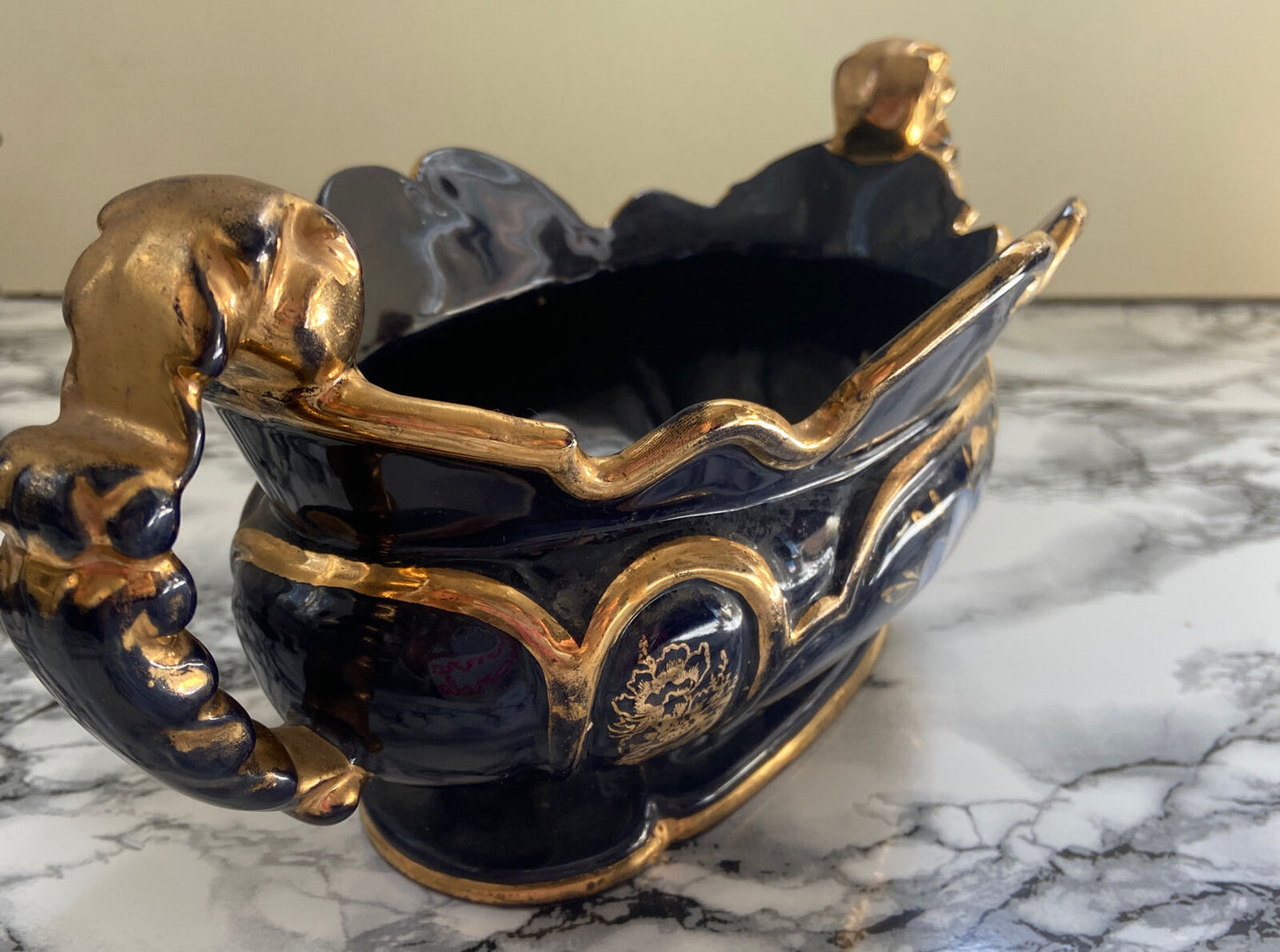 Sesto F. Italy Ceramics Blue/Gold Object Vase