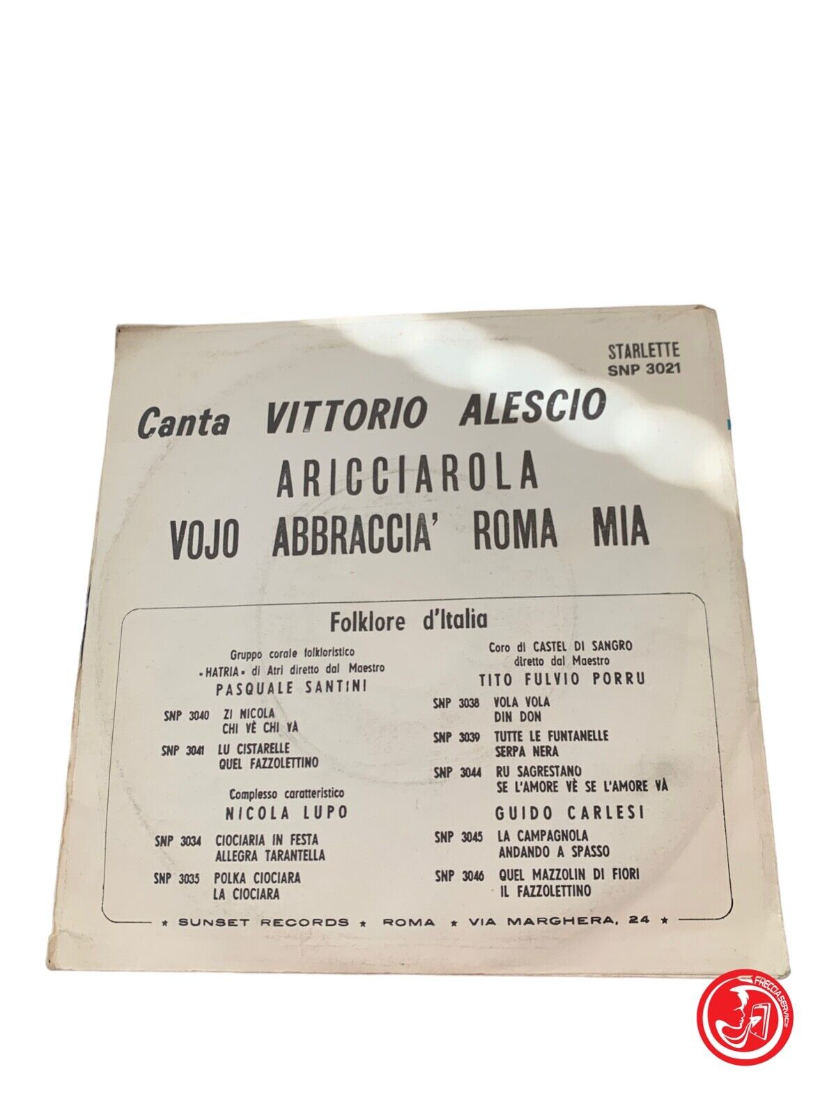 Folklore italien - Aricciarola / Vojo embrasse ma Rome