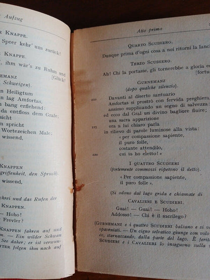 PARSIFAL, RICCARDO WAGNER, SANSONI, 1936, trad. opposé