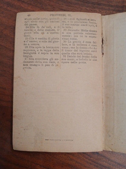 I Proverbi di Salomone, Deposito Di Sacre Scritture, 1911 RARO