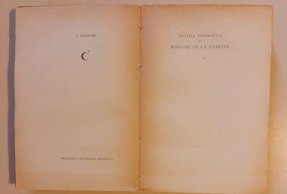LA PRINCESSE DE CLEVE MADAME DE LA FAYETTE CHESSA EDITEUR 1943