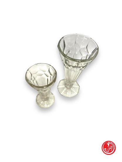 Pair of glass water and wine glasses 