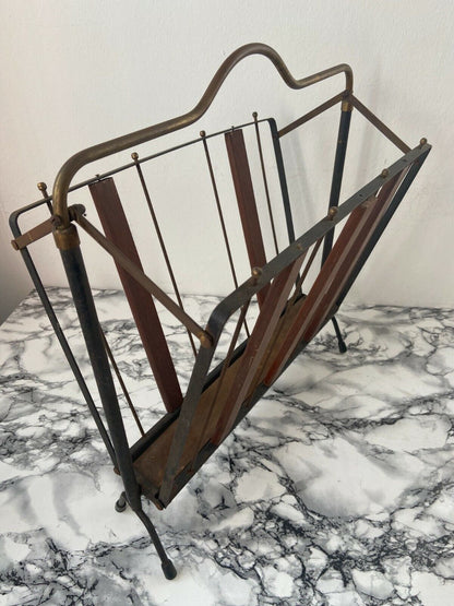 Wood and iron magazine rack