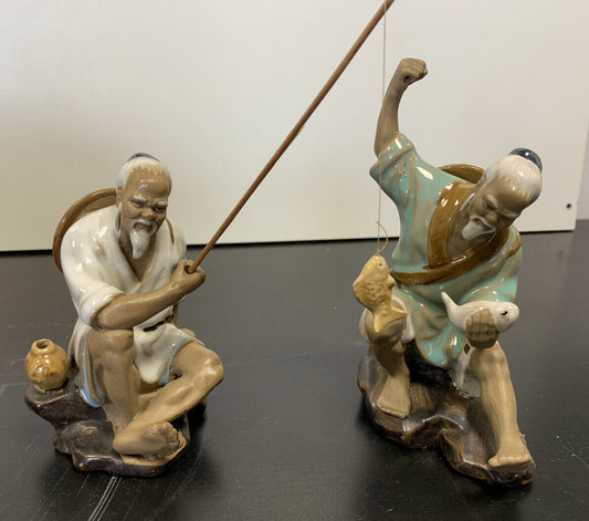 Statuette pescatori asiatici