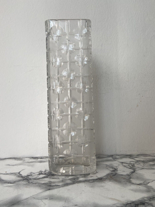 Semi-frosted crystal vase