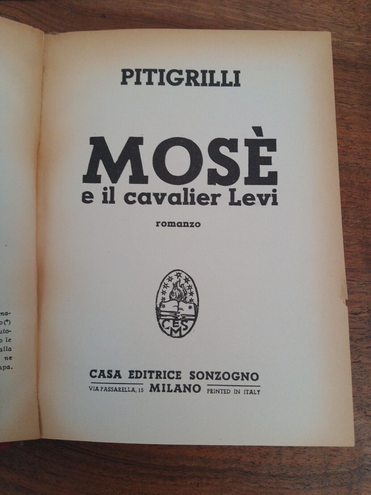Mosè e il Cavalier Levi, Pitigrilli, Sonzogno, 1948