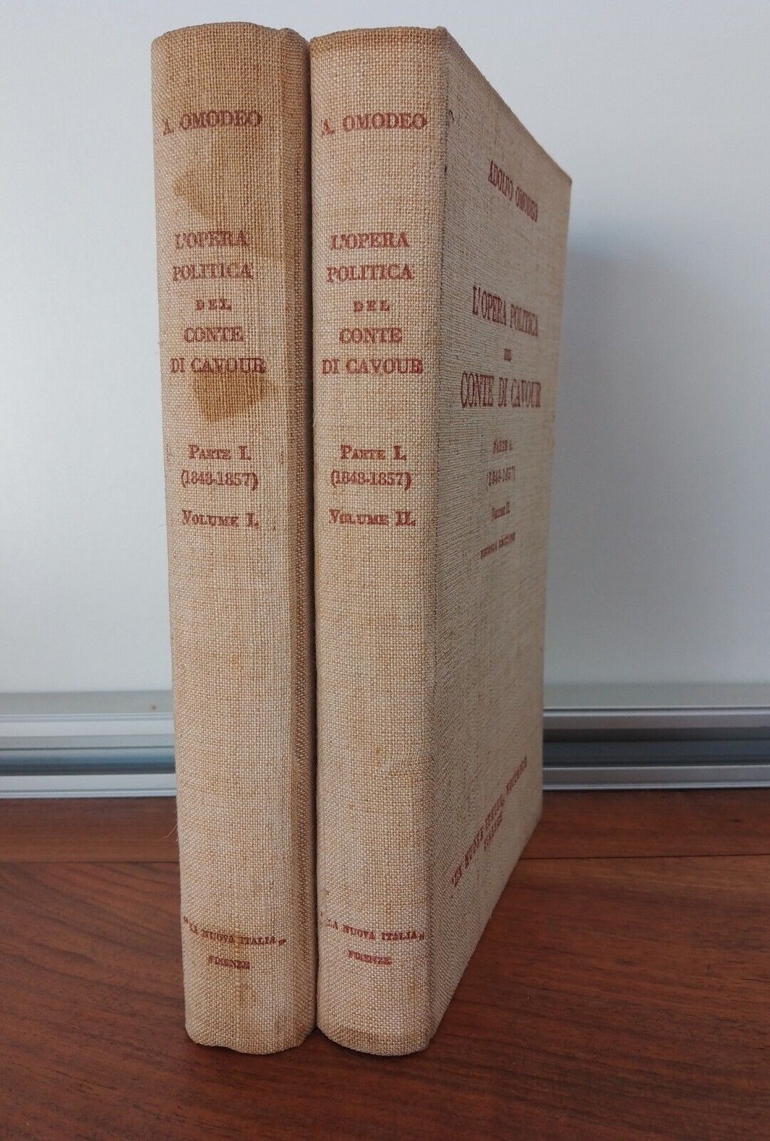 L'œuvre politique du Comte de Cavour - 2 volumes - A. Omodeo - La Nuova Italia 1941