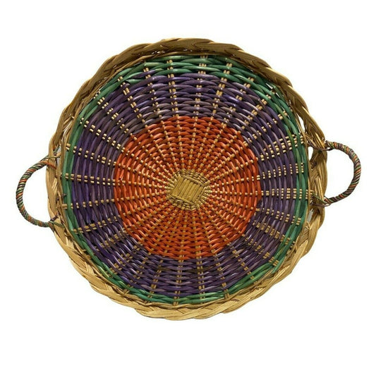 Cesto in vimini multicolor