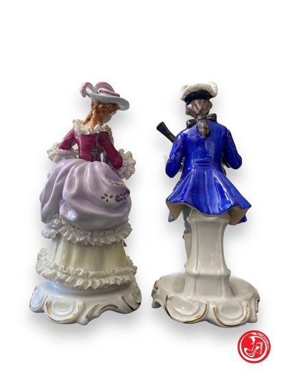 Coppia di musicisti in ceramica Capodimonte