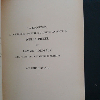 LA LEGGENDA D'ULENSPIEGEL E DI LAMME GOEDZACK, vol.1-2, C. DE COSTER, 1921