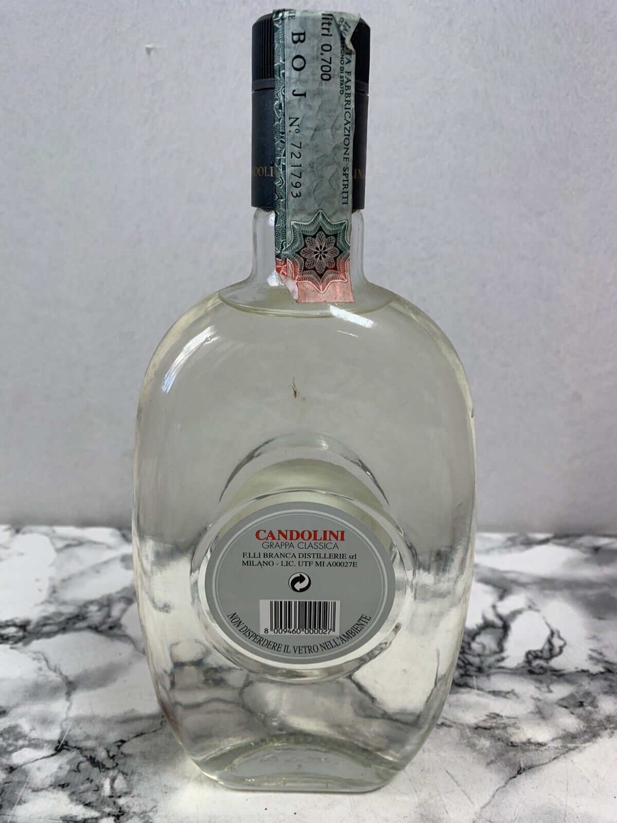 Bottle of Candolini Classic Grappa