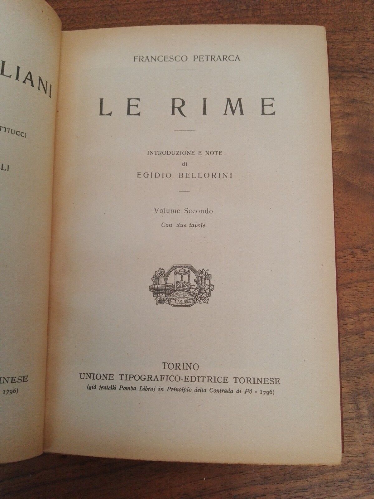 Le Rime, F. Petrarca, vol.1-2, UTET 1929
