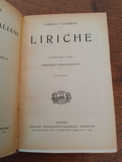 Liriche, G. Chiabrera, UTET  1926