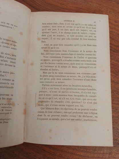 Pensées de Blaise Pascal sur la religion, Libraire Charpentier, Paris 1847