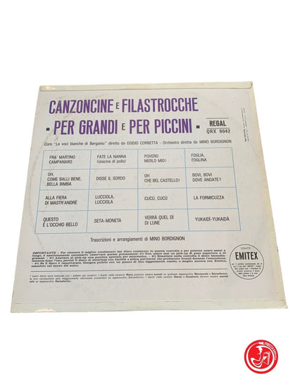 Canzoncine E Filastrocche Per Grandi E Per Piccini