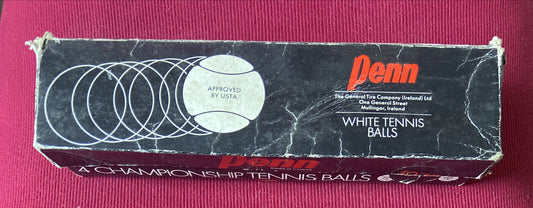 4 balles de tennis blanches - Penn - Fabriquées en Irlande - Approuvées par Usta - 1978