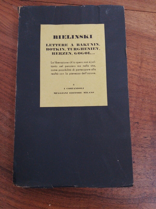 Bielenski, Letters to Bakunin, Botkin, ..., The Confetti 4, Muggiani Ed. Milan