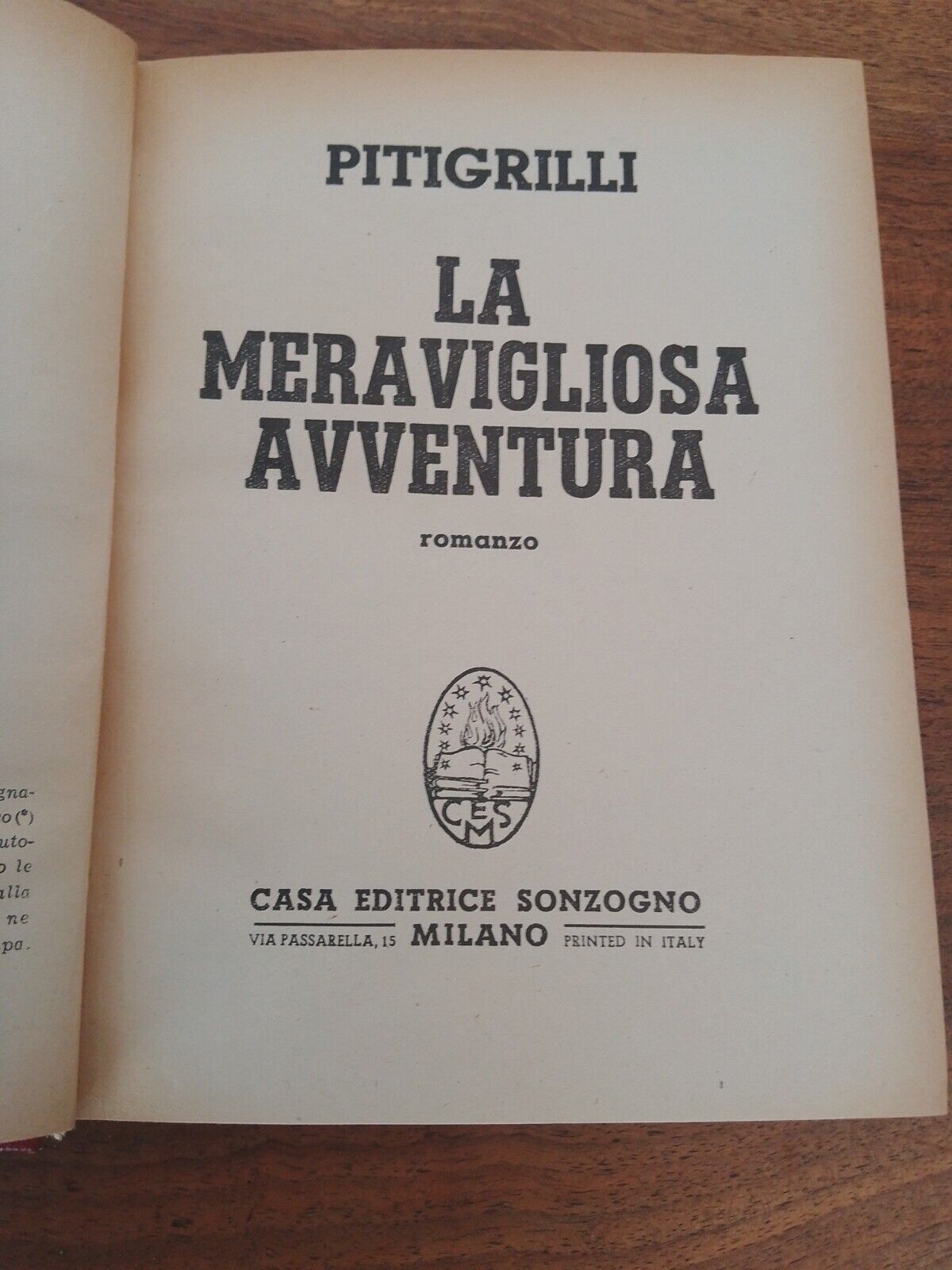 La meravigliosa avventura, Pitigrilli, Sonzogno, 1948