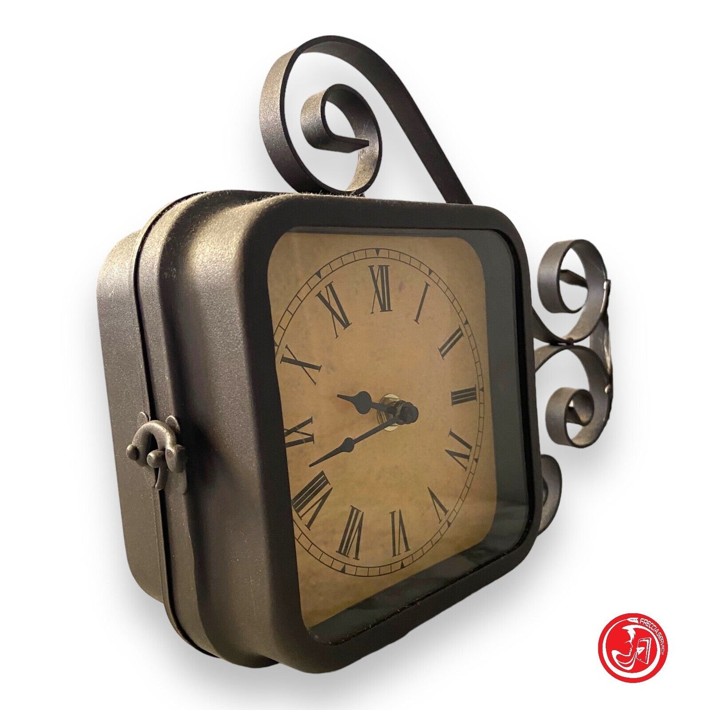 Horloge double avec support mural et double batterie 