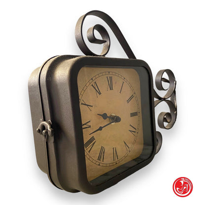 Horloge double avec support mural et double batterie 