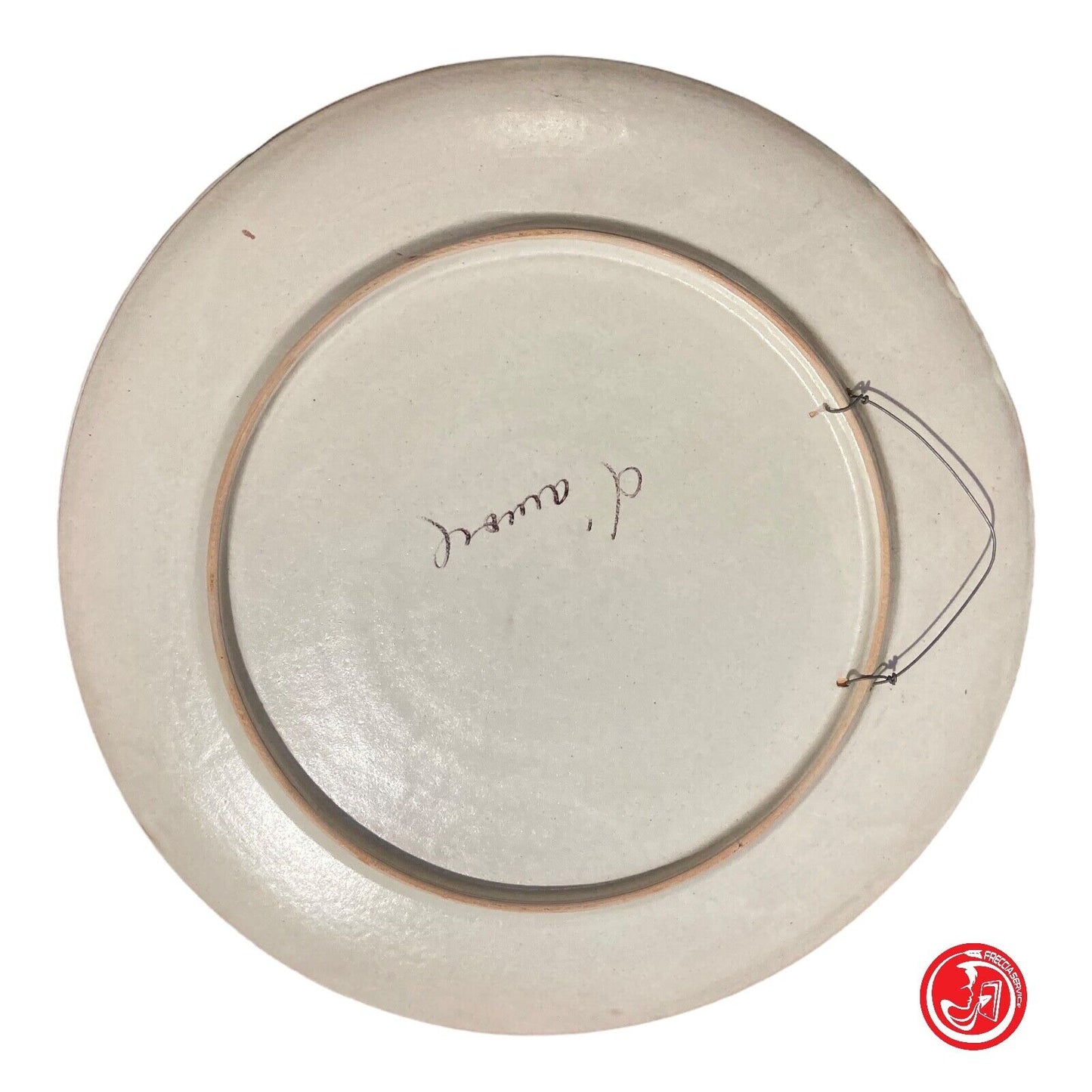 Trio of Luigi D'Amore ceramic plates signed on the back