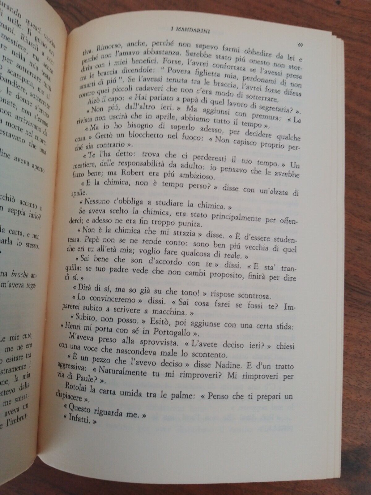 I Mandarini, Simone De Beauvoir, Mondadori, I Ediz. 1961 + fotografia articolo