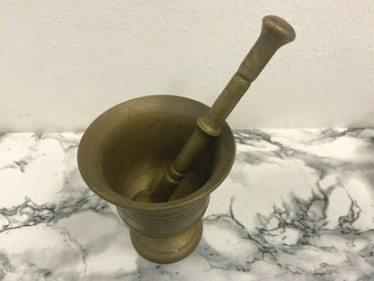 Brass pestle and mortar