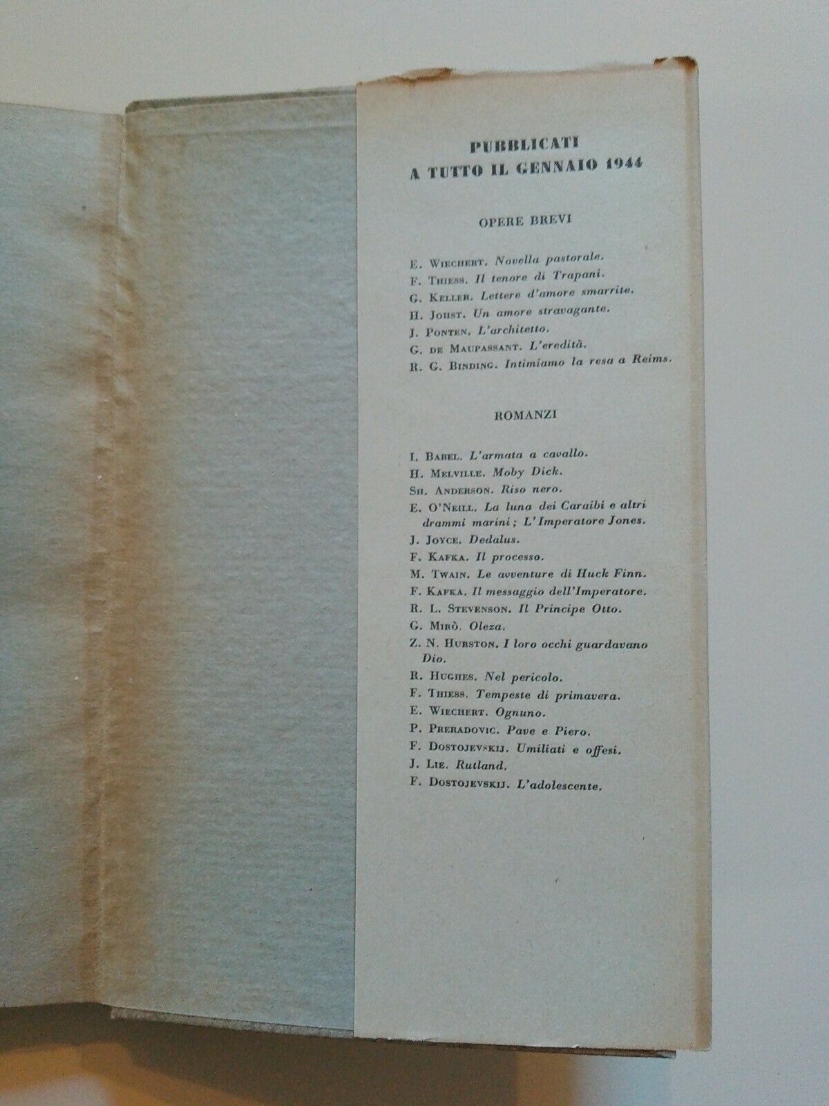 Intimiamo la resa a Reims, R.G. Binding, Frassinelli 1944 +segnalibro d'epoca