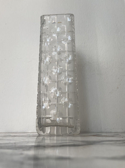 Semi-frosted crystal vase