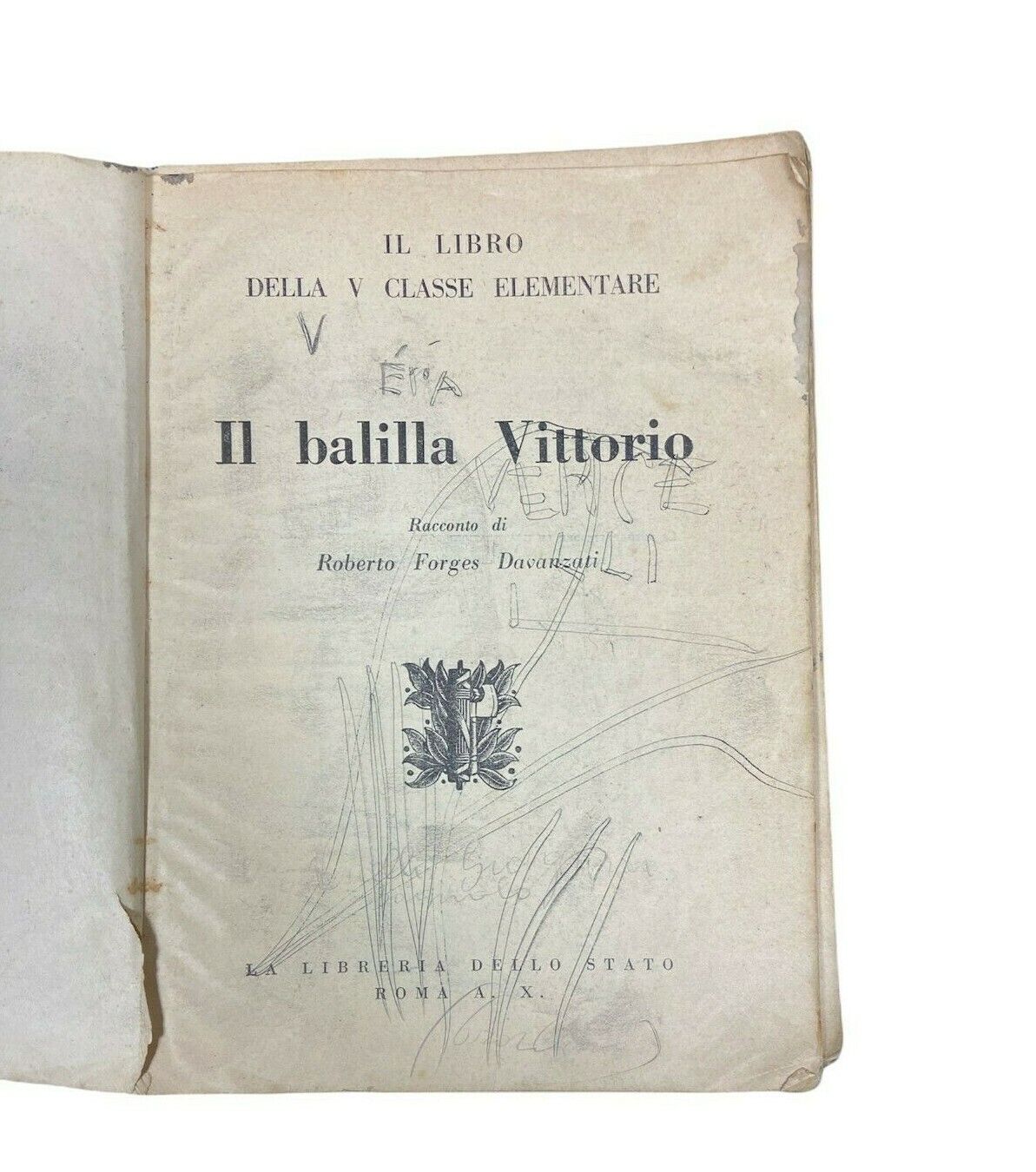 Il libro della V classe elementare - Il balilla, Vittorio