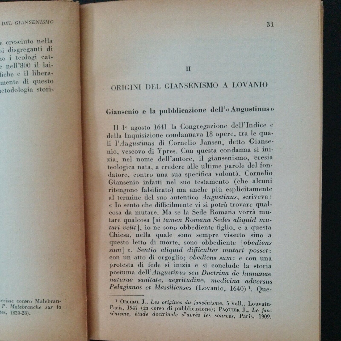 LIBRO IL GIANSENISMO MATTEUCCI BENVENUTO UNIVERSALE STUDIUM 1954