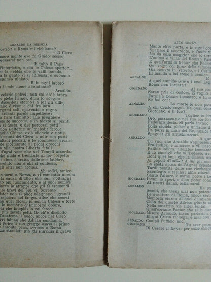 Arnaldo da Brescia - Tragedia di G.B. Niccolini - Ed. Sonzogno 1884