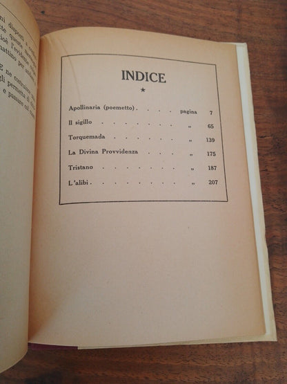 Apollinaria, Pitigrilli, Poemetto followed by five short stories, Sonzogno 1950