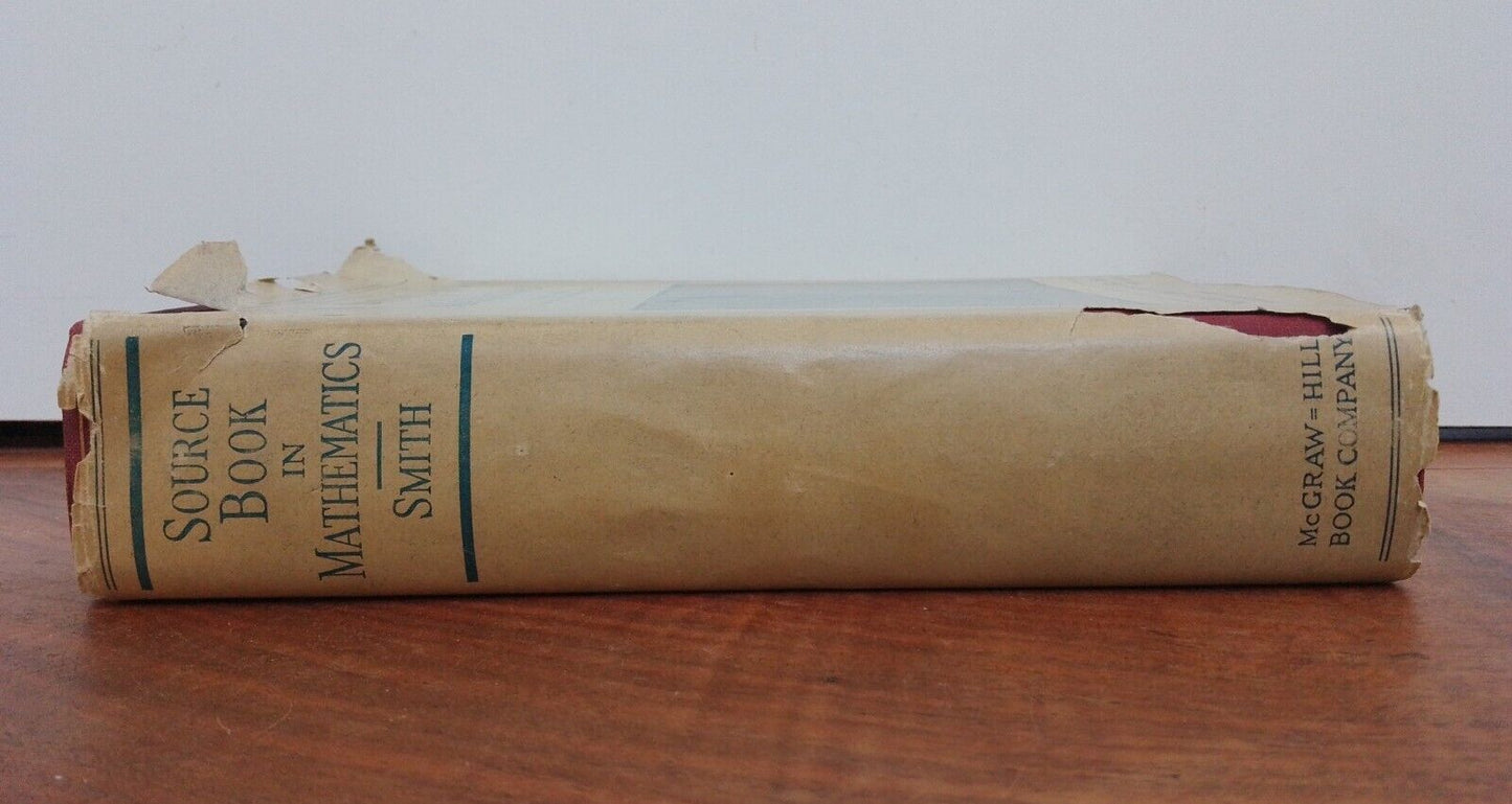 Un livre source en mathématiques, DE Smith, 1929 Rare