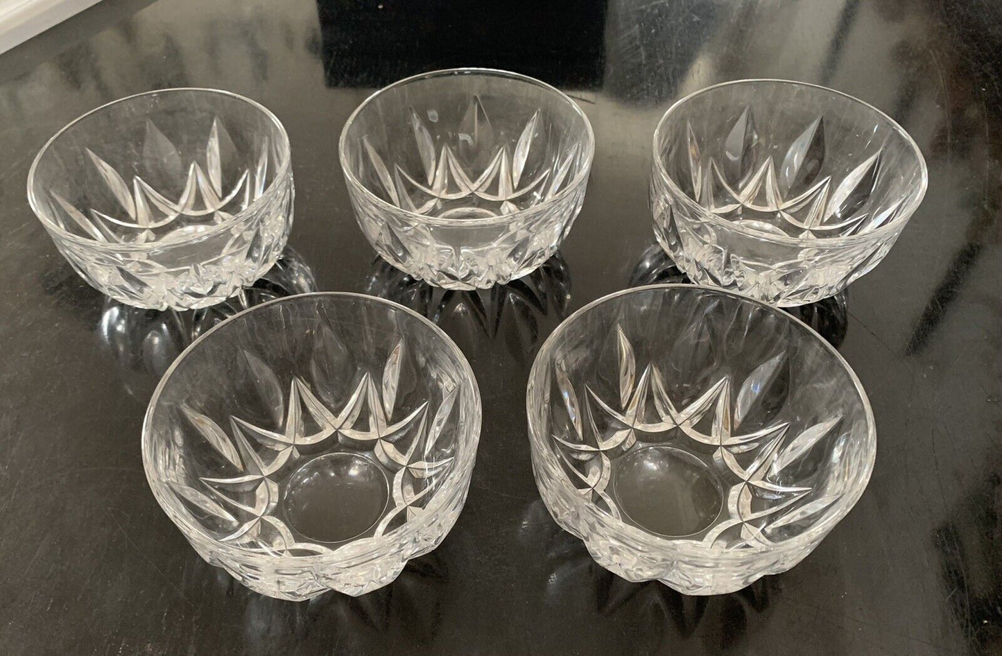 Set of 5 glass ice cream bowls